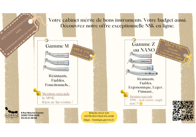 Votre cabinet mérite de bons instruments. Votre budget aussi. Découvrez nos offres exceptionnelles.
